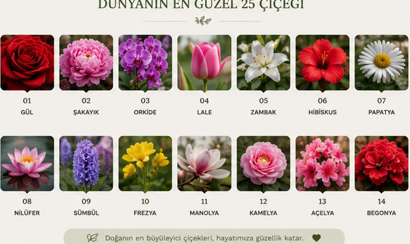 Renkli ve gösterişli çiçeklerden oluşan bir buket